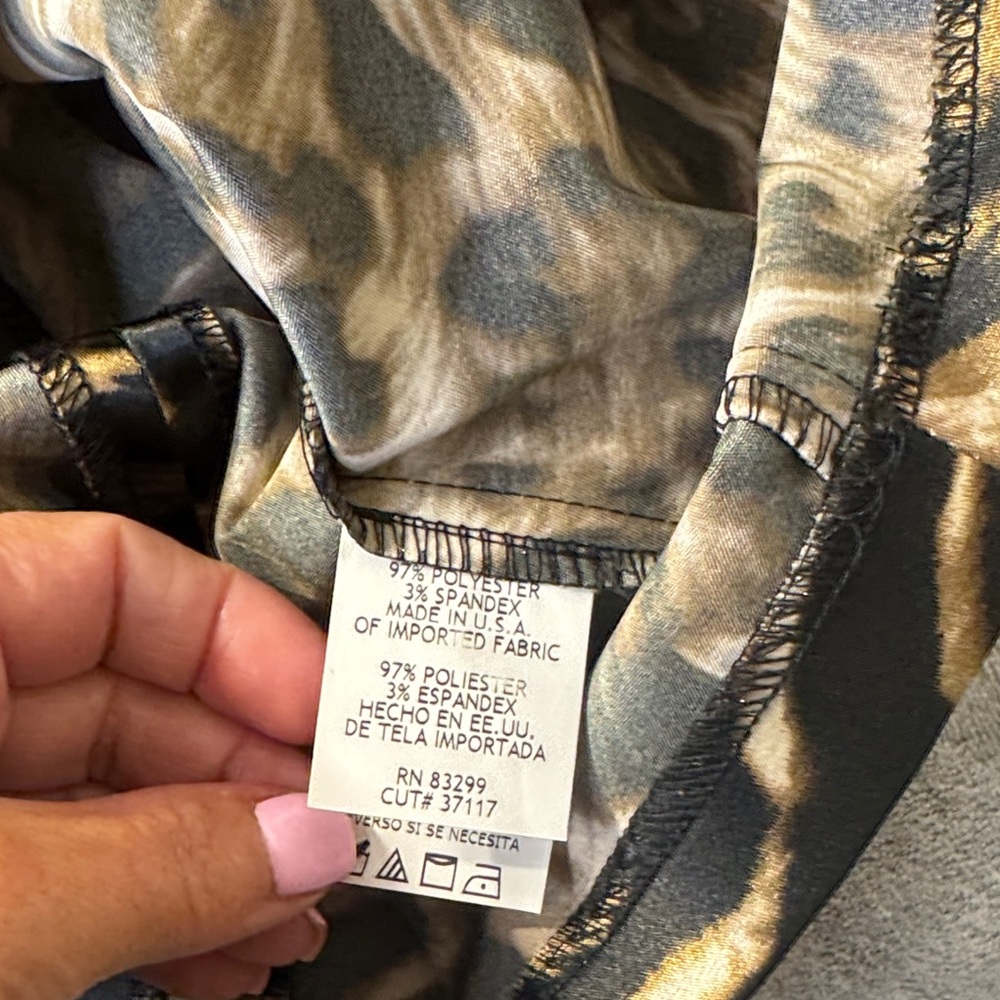 Jump Apparel Satin Leopard Print Strapless Ruched Dress - Size 3/4 - Like New - Picture 4 of 7